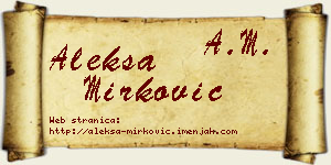 Aleksa Mirković vizit kartica